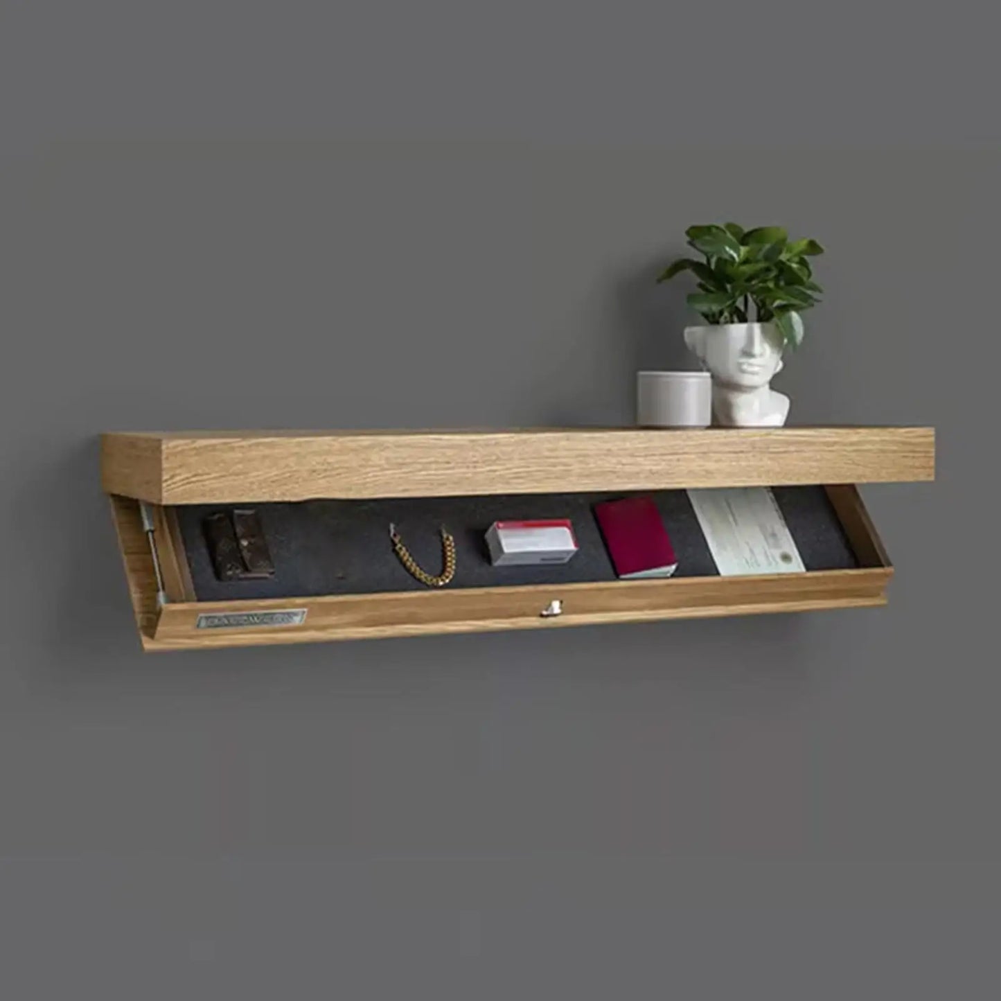 Floating Shelf Wall Mount Drawer Fashion Space Saving Home Decorative Storage Rack Multi-function Wood Concealed Floating Shelf