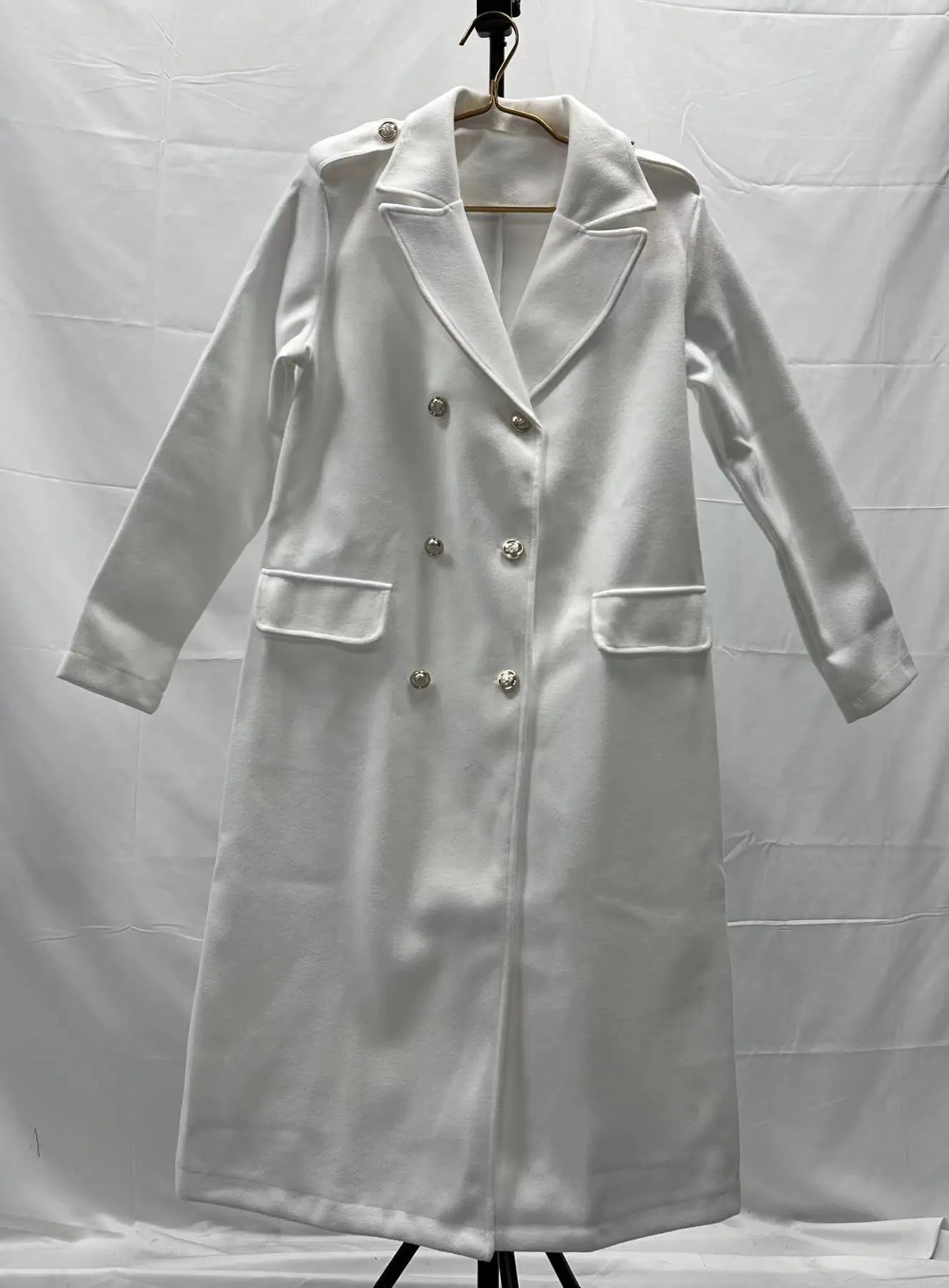 Suit woolen coat senior sense 2024 autumn and winter new double-breasted shoulder slimming Korean version of woolen coat