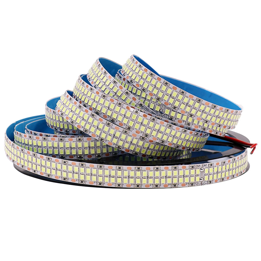 5M LED Strip Light 12V 24V 2835 LED Tape Double Row 480LEDs/m Super Bright Ribbon Diode Warm Natural Cold White Waterproof Lamp