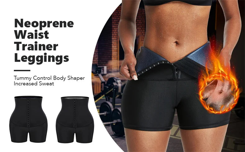 Sweat Sauna Pants Body Weight Loss Slimming Pants Waist Trainer Shapewear Tummy Hot Sweat Leggings Fitness Workout Pants