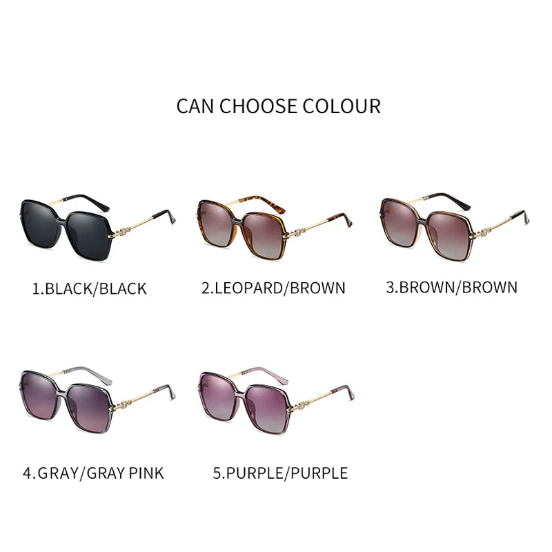 Polarized Fashion Square Metal Sunglasses Women Men Retro Trend Brand Sun Glasses Go Out Commute Male Female Protective Glasses