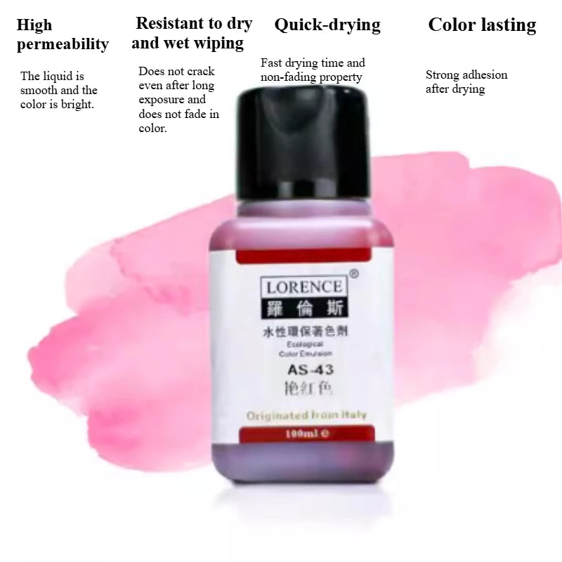 100ml Leather Alcohol Dye Handmade DIY Leather Bags Handicraft Repair Refurbishment Coloring Auxiliary Raw Material Dyeing Agent