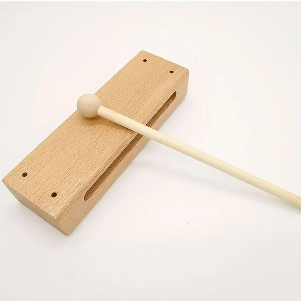 Square Percussion Instruments Wood Beaters with Mallets Musical Rhythm Block Double Tone Handheld Orff Music Instruments Gift