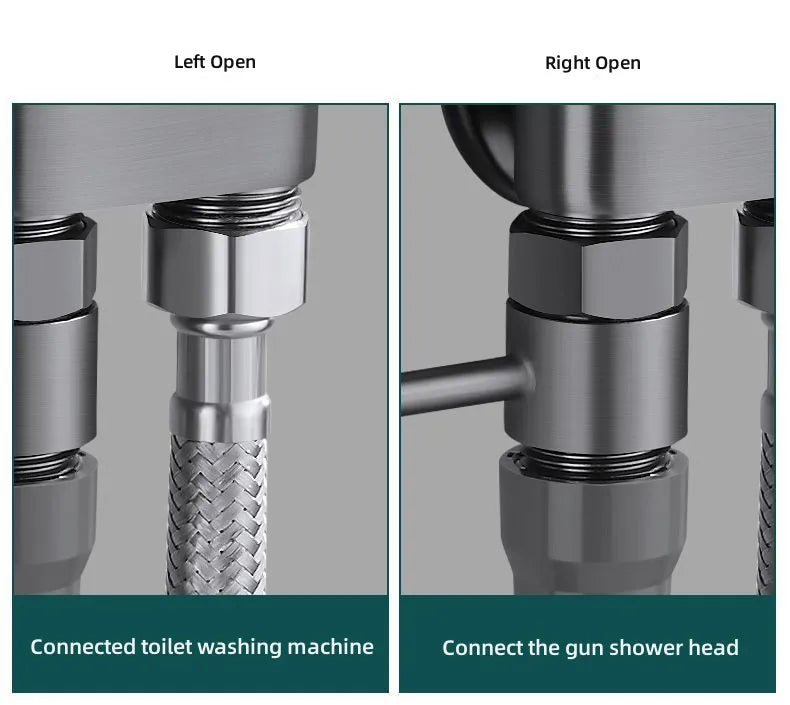 Toilet Cleaning Bidet Toilet Sprayer Set Water Portable Handheld Bidet Sprayer Shower Double Outlet Angle Valve Accessories