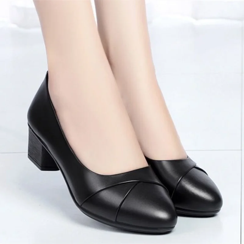 zapatos de mujer women cute round toe daily wear black footwear lady casual black comfort office career work shoes sapatos b411