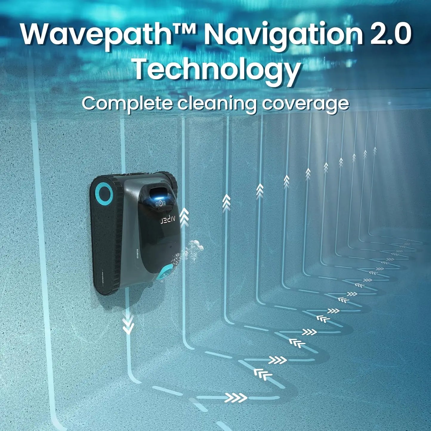 Robotic Pool Cleaner 150-Min Runtime Wall & Waterline Cleaning for Inground & Above Ground Pools up to 1600 sq.ft, Customized
