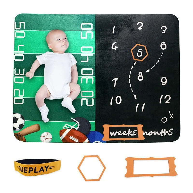 Baby Photography Mats Background Cloth Growth Commemorative Blanket Baby Milestone Flannel Blanket Newborn Photography Blanket