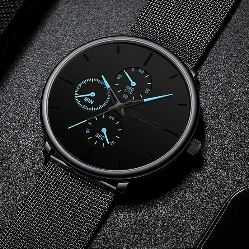 New Women Luxury Watches for Men Business Casual Ultra Thin Clock Male Stainless Steel Mesh Belt Quartz Watch relogio masculino