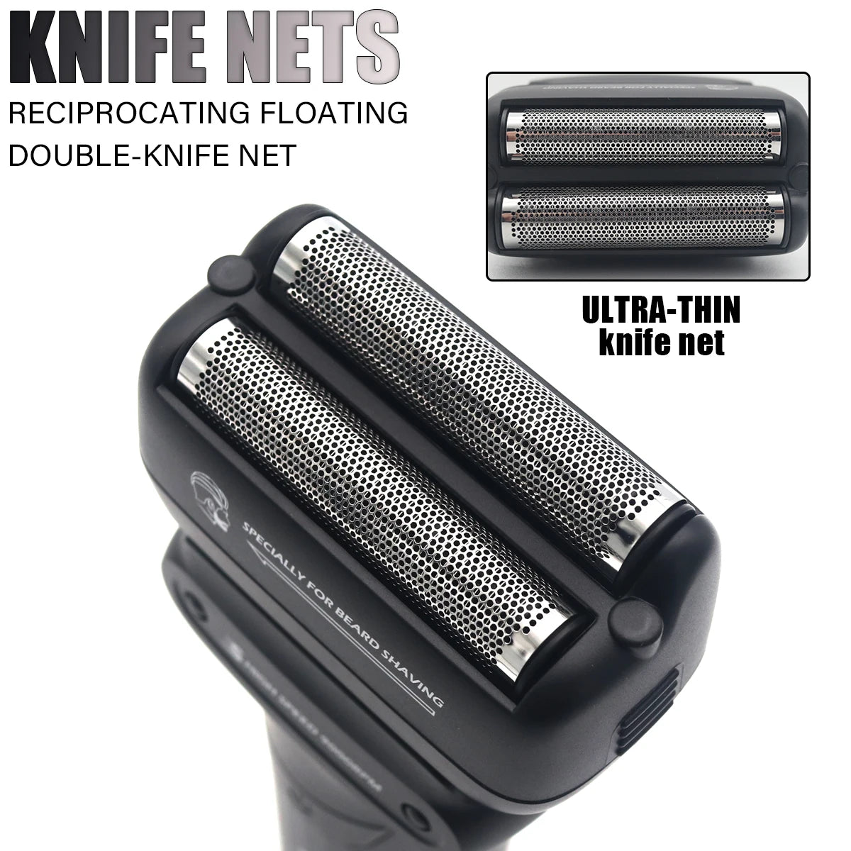 VGR V368 Beard Trimmer for Men with Double Foil Washable 9000RPM DC Motor Professional Barber Machines Shaving Machine