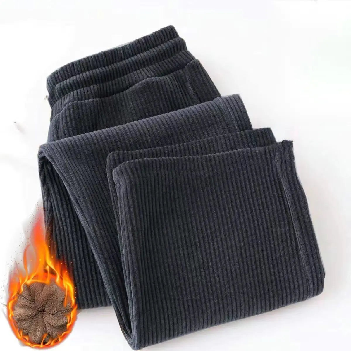 plus Size Men's Straight Leg Loose Fit Casual Sports Pants Large Waist Elastic Band High Elastic Thickened Polyester Fiber