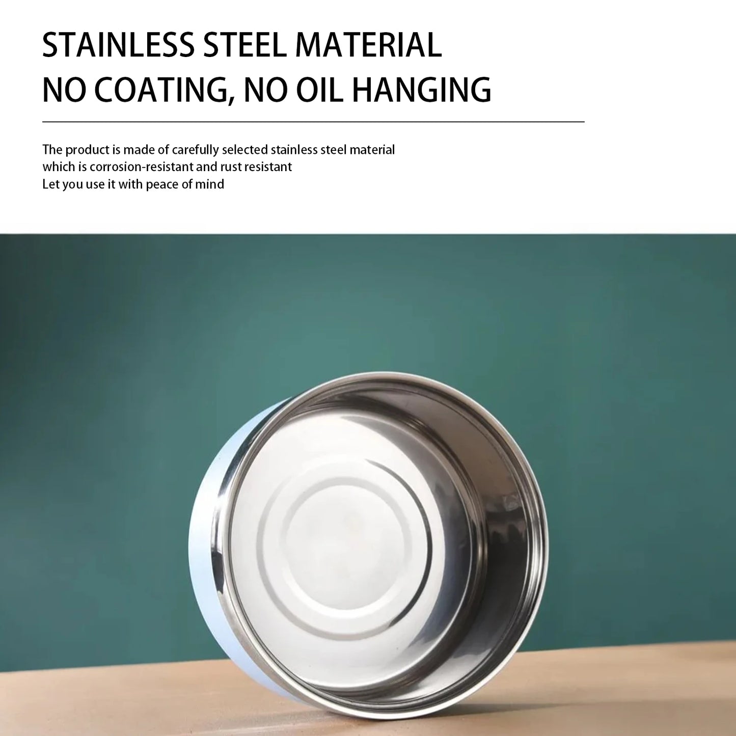 Pet Commonly Used Stainless Steel Bowl Non Slip Durable Well Heat Resistance Container For Cute Kitty Or Lively Puppy Daily