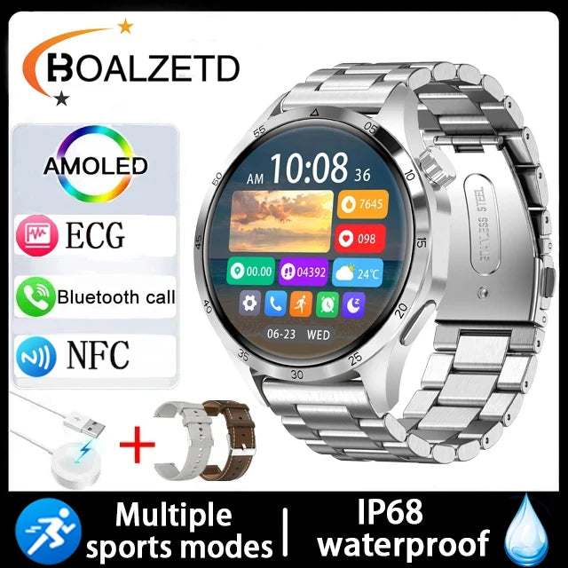 2025 New Men Watch 4 Pro 1.43 inch 360*360 AMOLED HD Screen Bluetooth Call Health Monitoring Men Watch Men For Android IOS clock