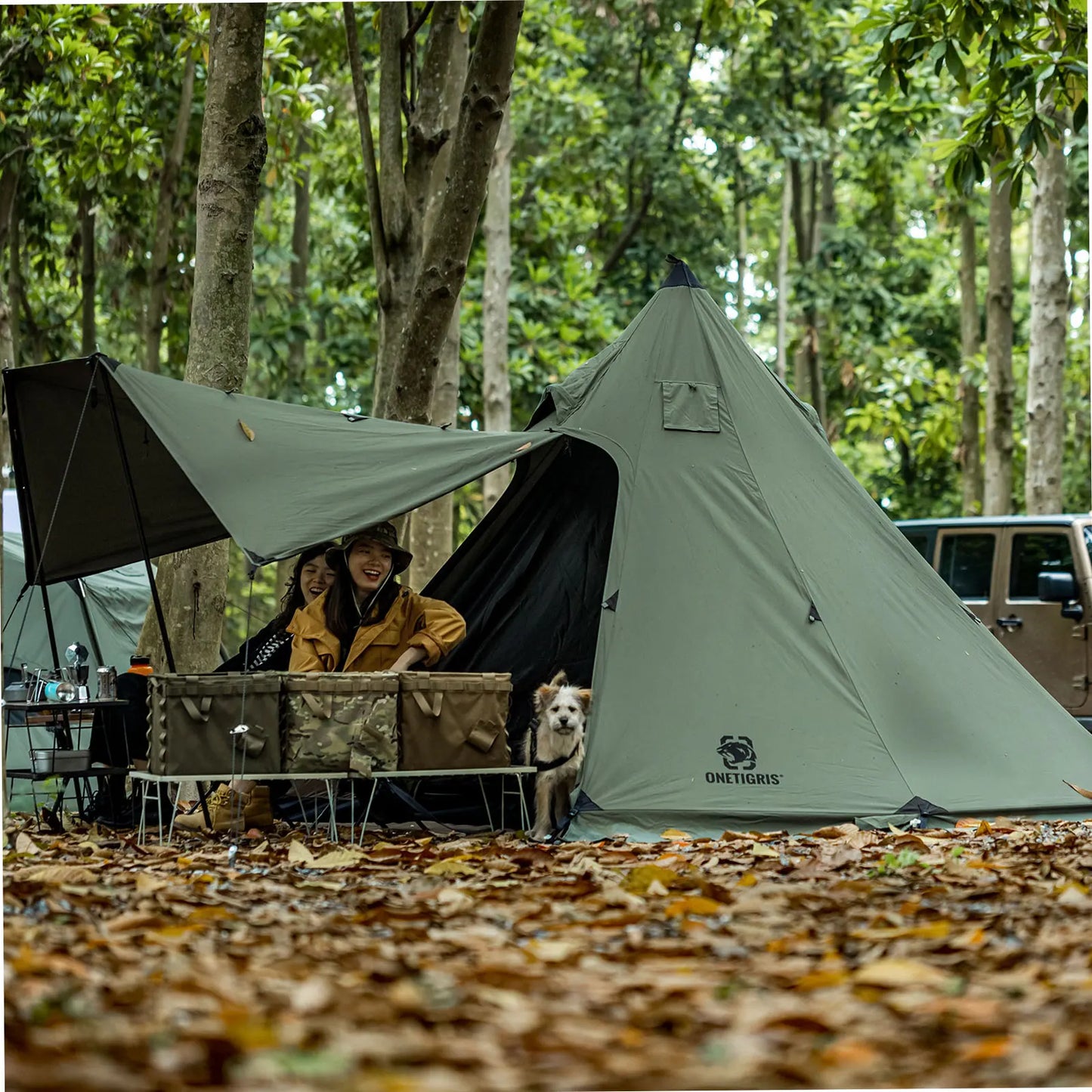 OneTigris Northgaze TC Chimney Tent Terylene Cotton Outdoor Teepee Hot Tent for Adventurers Hiking Camping 3 Season Tent