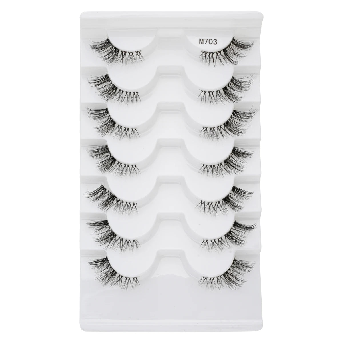 YSDO 3/7/10 Pair Half Eye Lashes Soft Natural Fake Lashes Look Short Wispy Clear Band Fox Eye Lash Faux 3d Mink Eyelashes Makeup