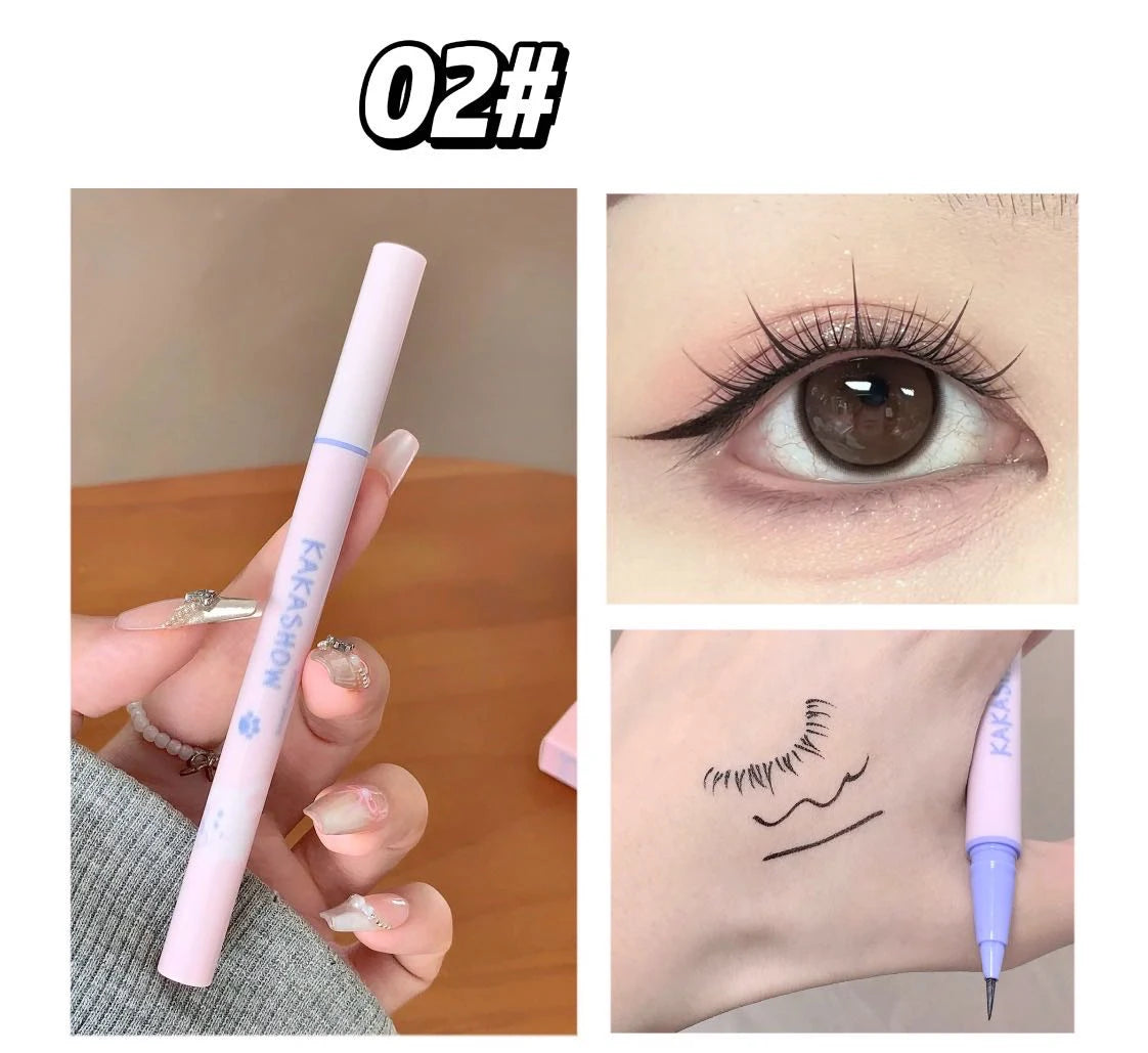 Ultra Slender Liquid Eyeliner Fast Drying Smooth Waterproof Eyeliner Pen Long Lasting Black Brown Lower Eyelash Pen Cosmetics