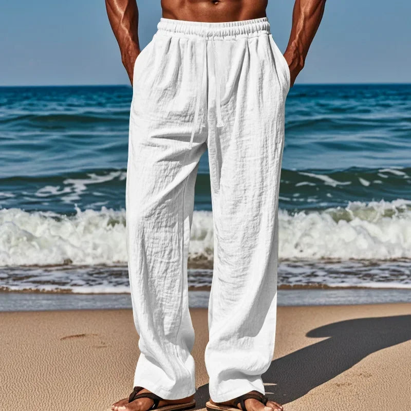 Men's Casual Pants Comfortable and Breathable Daily Wear with Fashionable Men Must Be Large Size Loose Elastic Waist Comfort