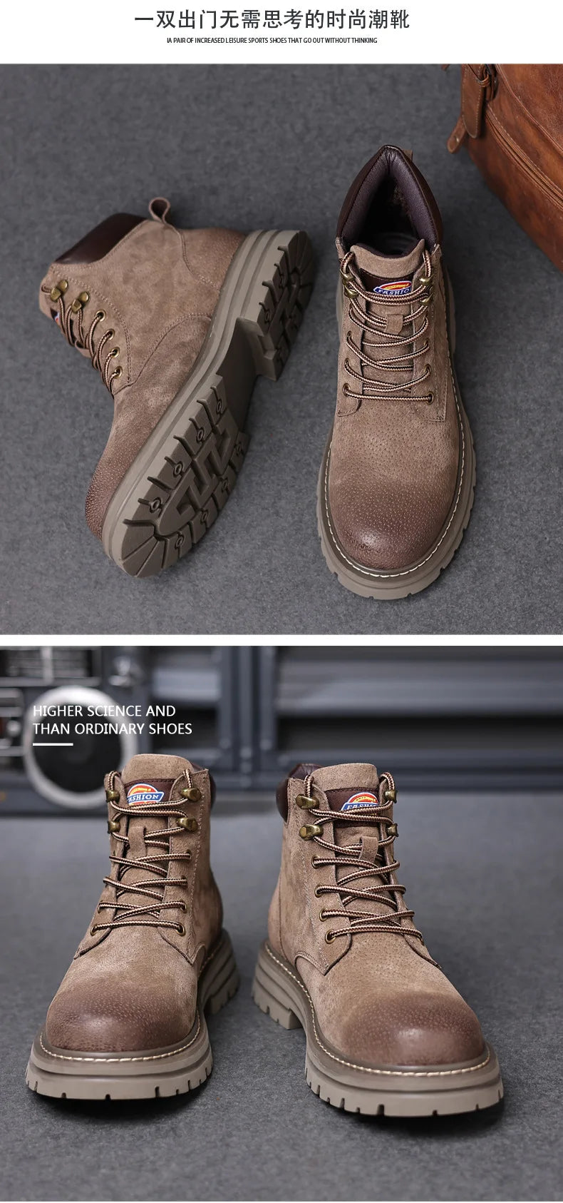 Genuine Leather Men Boots Outdoor Casual Shoes for Men Platform Boots Ankle Boots High Quality Men Shoes Male Moto Shoes