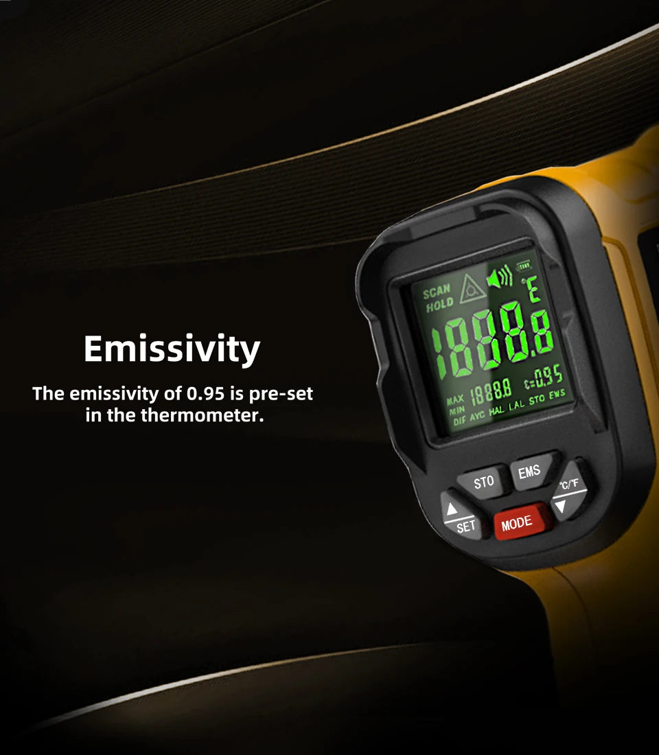 TK HOT BSIDE H3 Infrared Thermometer Gun -50~1400°C Handheld Digital Laser Industrial  Non Contact Temperature Measuring Tester