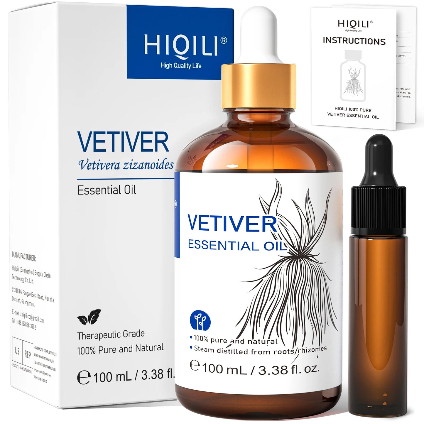 HIQILI Pure Cypress Essential Oil Aromatherapy Grade for Diffuser DIY Soap Bath 100ML Natural Plant Spearmint Vetiver Oil