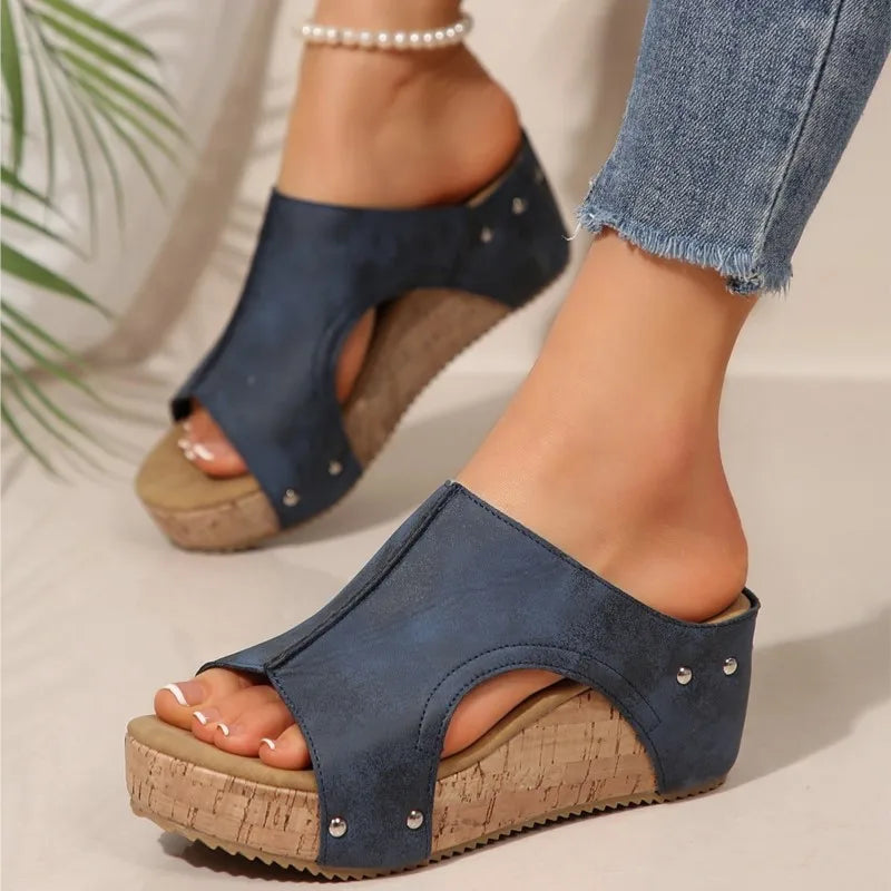 Fashion Woman Sandals Shoes Wedge Ladies Shoes Breathable Slip On Women's Sandals Comfortable Sandalias Mujer Footwear Female