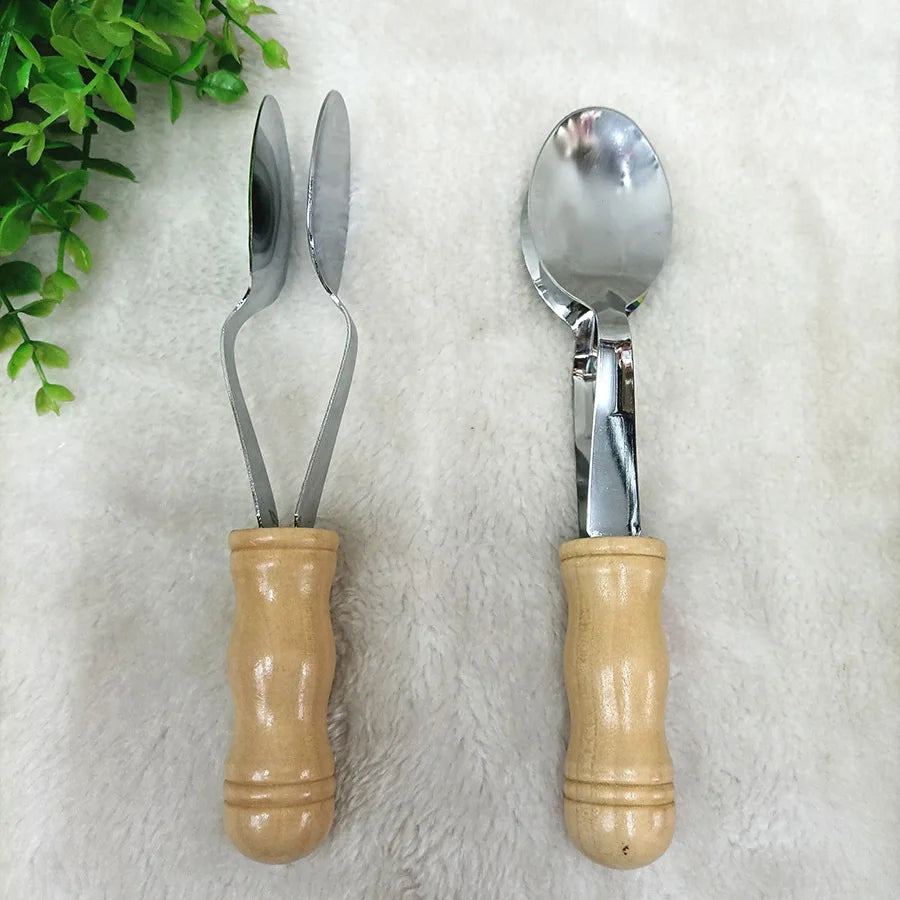 Musical Spoons Percussion Instrument with Wooden Handle Orff Instruments for Children's Music Education Classroom Teaching Tool