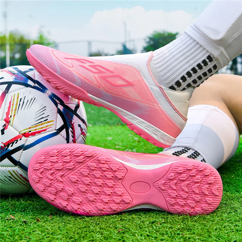 New Men Soccer Shoes High Ankle Breathable Football Boots Ultralight Futsal Non-Slip High-quality Sports Shoes Outdoor Match