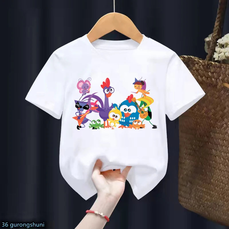New Kids tshirt Cute Contos CláSsicos Com A Galinha Pintadinha Cartoon tshirt Summer Boys t-shirts Fashion Kawaii Girls t shirts