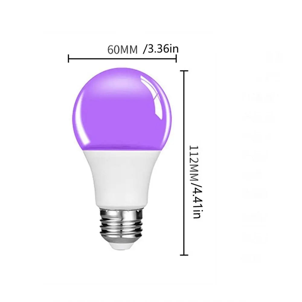 Portable Blacklight Ultraviolet Lamp UV Purple Bulb Atmosphere E27 UV Light Bulbs 360 Glow 10W Purple Black Light Bulb Disco