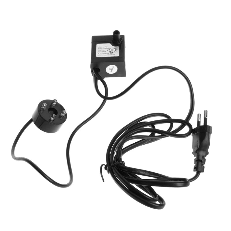 Submersible Pump 220V 3W Maximum Flow 180L/H Four LED Lights Aquarium Fish Tank Pond Luminous Fountain Water Pump EU Plug