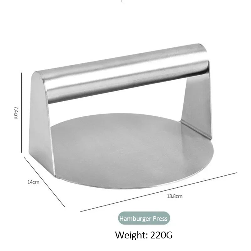 Stainless Steel Round Smash Burger Press Hamburger Patties Meat Press Mold for Deli Beef Press Plate Masher Kitchen Accessories