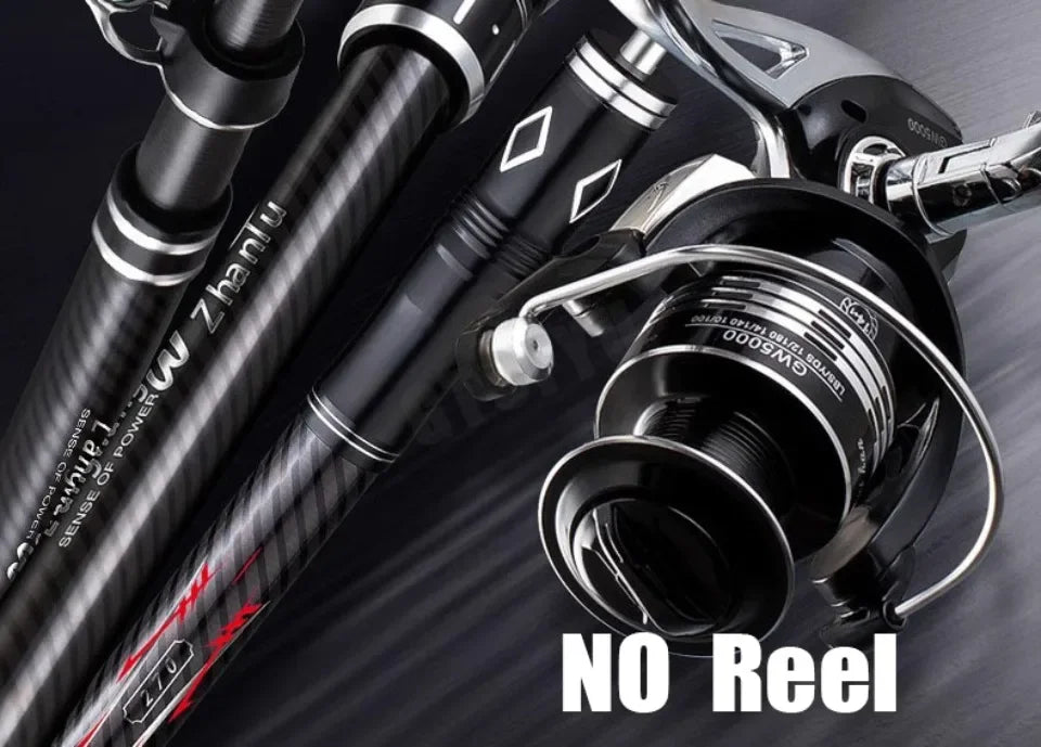 2.1-4.5M Telescopic Fishing Rod Carbon Spinning Fishing Pole Boat Saltwater Freshwater Beach Rock Surfcasting Baitcasting Rod