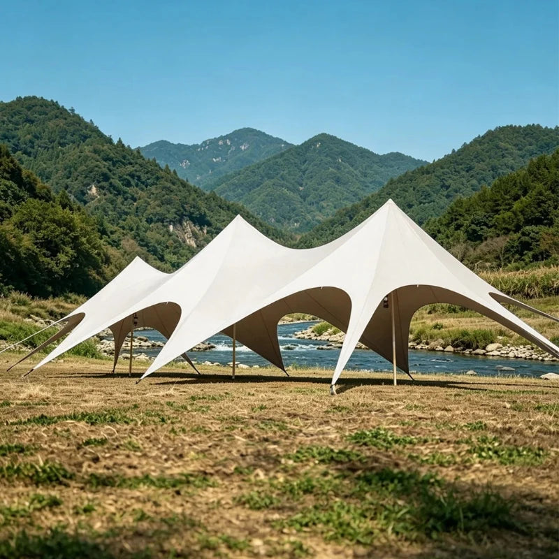 Large Outdoor Canopy Tent Waterproof Sun Shade Shelter Heavy Duty Camping Glamping Tent Backyard Wedding Party Event Tent