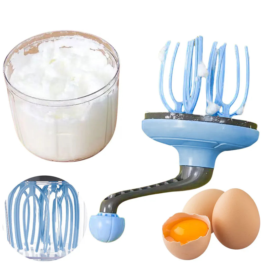 Manual Egg Beater Hand Cranked Cream Mixer Multi-Function Egg Whisk Blender Kitchen Baking Tool for Blending Whisking Beating