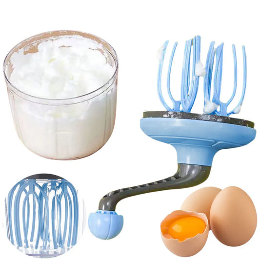 Manual Egg Beater Hand Cranked Cream Mixer Multi-Function Egg Whisk Blender Kitchen Baking Tool for Blending Whisking Beating