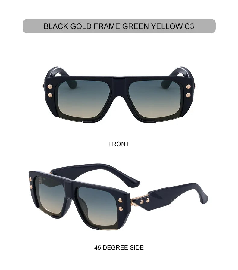 Polarized Oversized Square Sunglasses Men 2025 Luxury Brand Retro Steampunk Outdoor Sun Glasses Trendy Shield Shades UV400