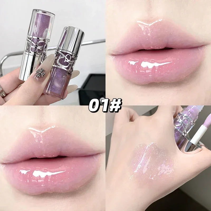 Transparent Moisturizing Lip Gloss Hydrating Drying Lips Mirror Lipstick Makeup Crystal Lip Oil Mirror Lip Glaze Tinted Plumper