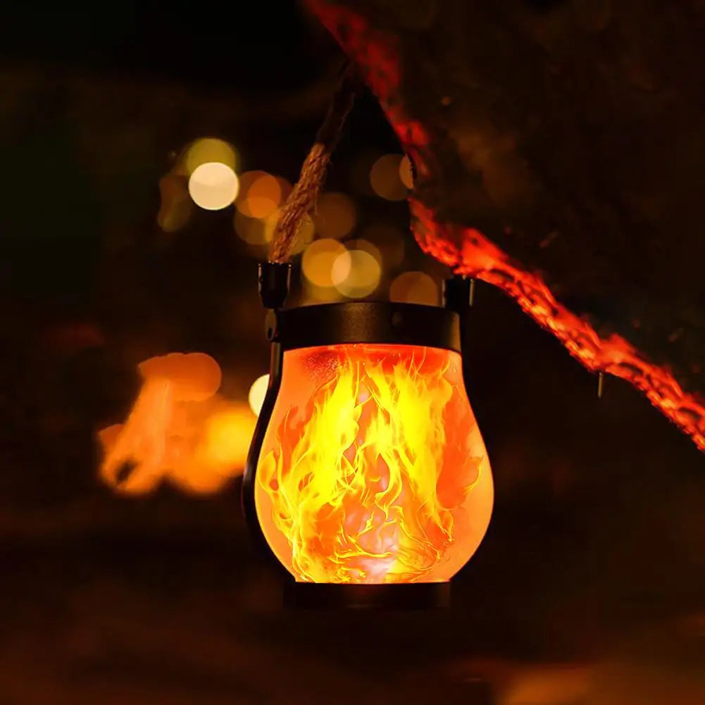 Solar Lanterns Outdoor Waterproof With Realistic Flickering Flame, Dual Charging (USB/Solar) For Yard Patio Garden Porch Decor