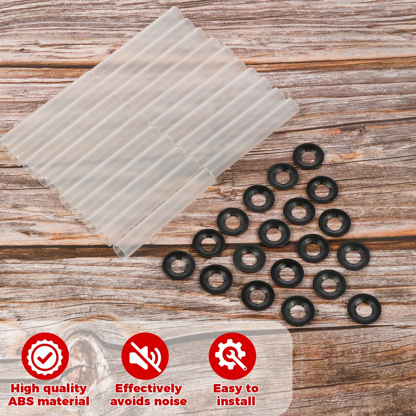20PCS/Set Garage Door Hinge Quiet Roller Sleeves Roller Shaft gaskets Compatible with New Rollers or Rollers with Clean Stems