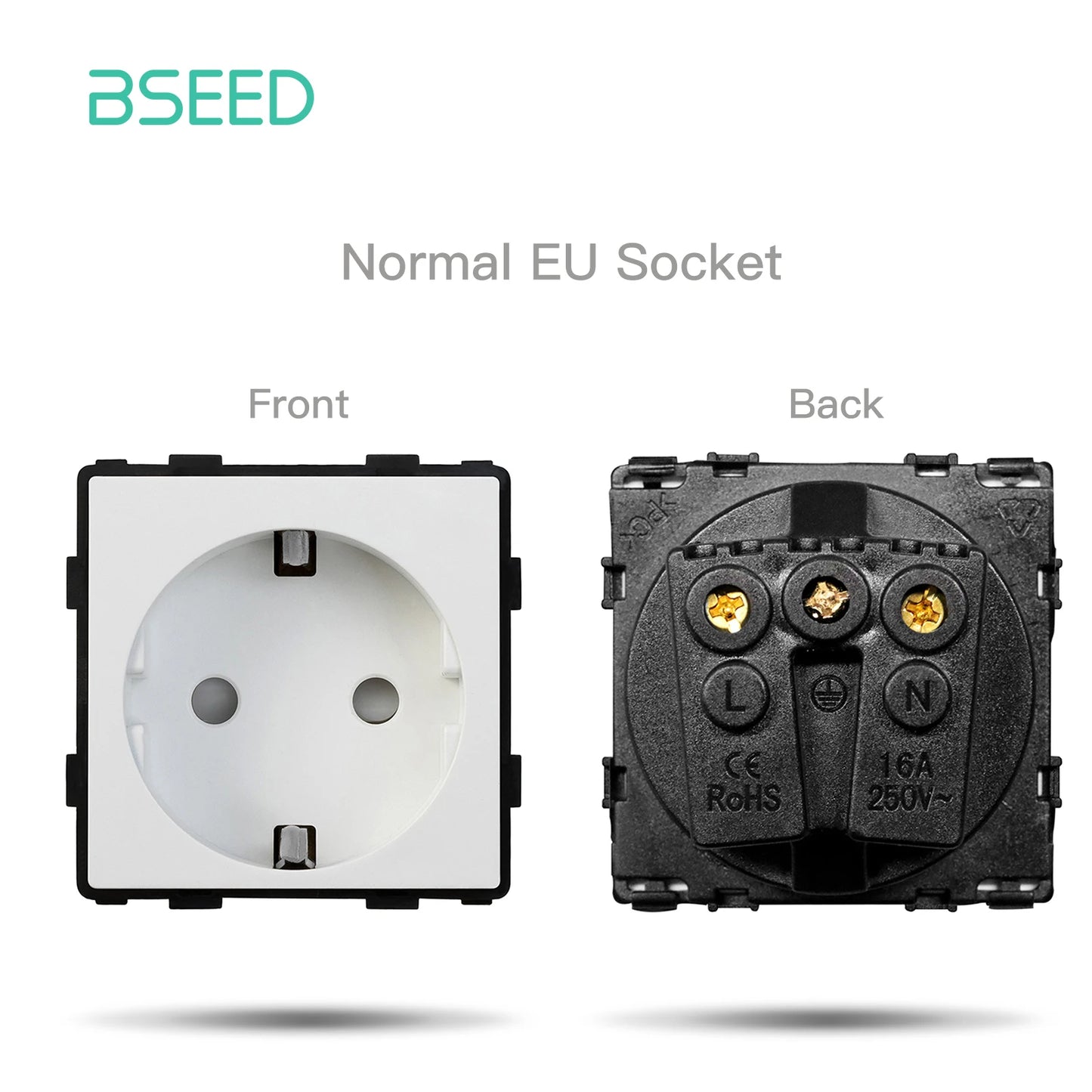 BSEED Glass Frame Panel Single Double Frames Wall Socket Part Triple Four Frames DIY Part with Metal Frames USB TYPE-C Socket