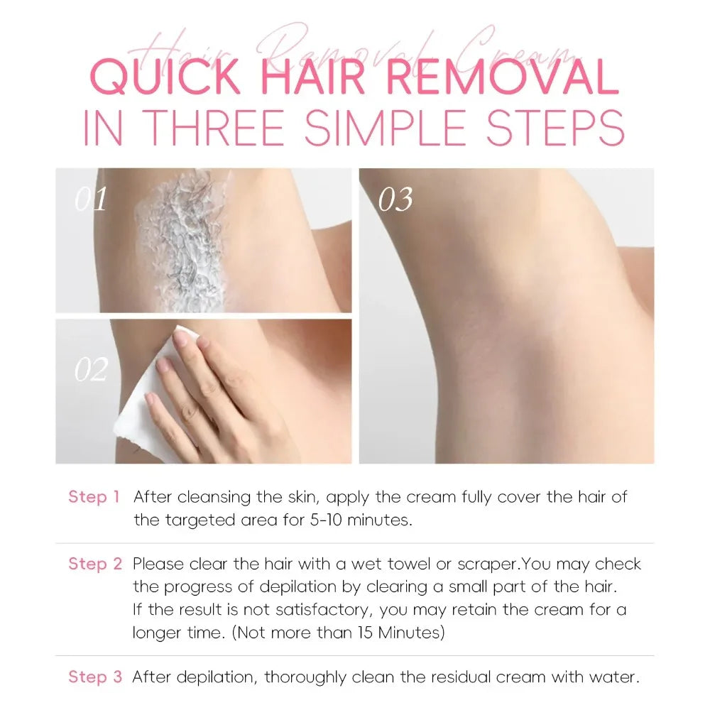 LAIKOU Sakura Hair Removal Cream Fast Painless Hair Growth Inhibitor Arm Armpit Legs Intimate Areas for Men Woman 50g