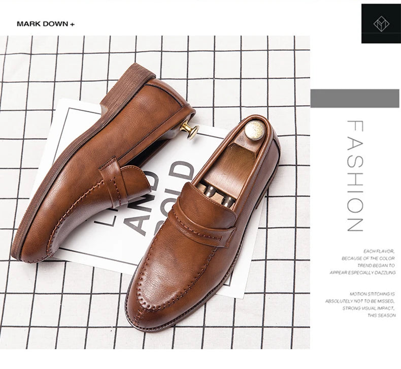 High Quality Formal Shoes For Men Loafers Men Business British Wedding Social Leather Shoes Men’s Dress Shoes Leather Shoes Male