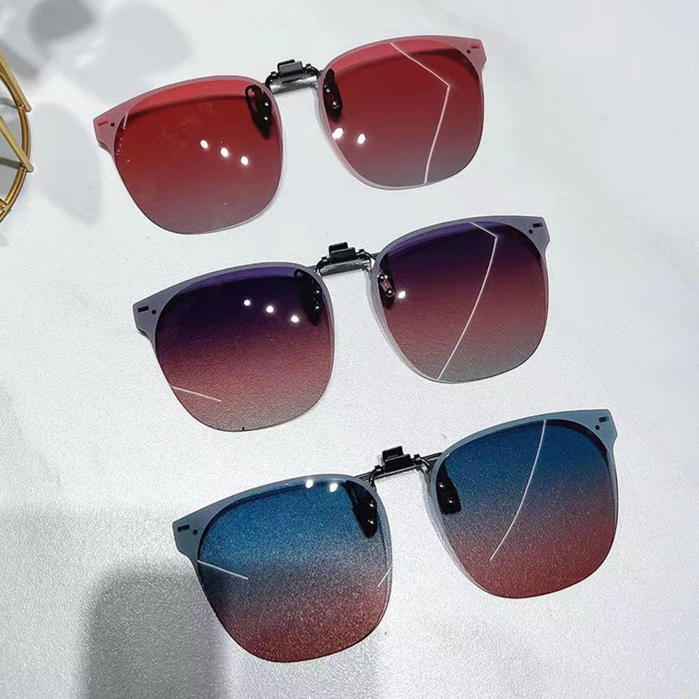 Clip On Sunglasses Gradient Polarized Glasses Clip For Myopia Eyeglasses Uv400 Goggles Men Fishing Driving Night Vision Glasses