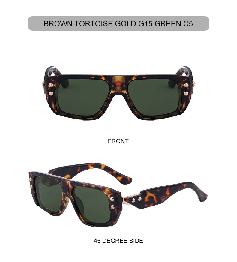 Polarized Oversized Square Sunglasses Men 2025 Luxury Brand Retro Steampunk Outdoor Sun Glasses Trendy Shield Shades UV400