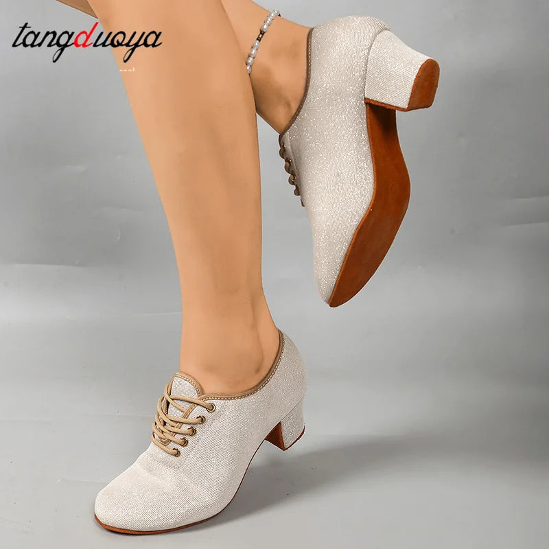Women Bling Stage Show Foot Wear Girls Soft Sole Latin Shoes Ladies Modern Jazz Tango Ballroom Dance Shoes Dancing Pumps
