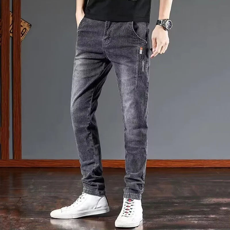 Spring Autumn Men Daily Versatile Denim Pants Male Wear-resistant Retro Wash Denim Trousers New High Quality Brand Casual Jeans