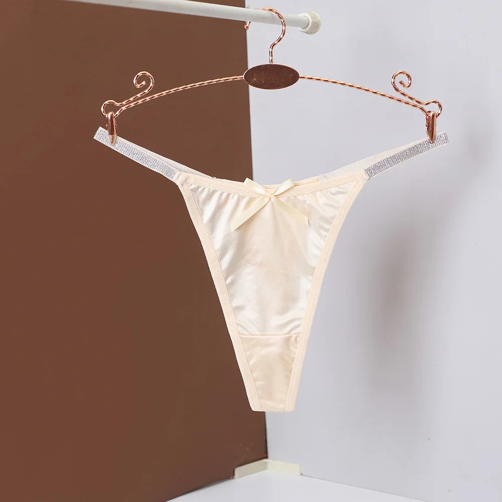 Thong Briefs for Women Soft Comfortable Solid Color Sexy Underpants with Thin Belt Female Lingerie Women's Thong
