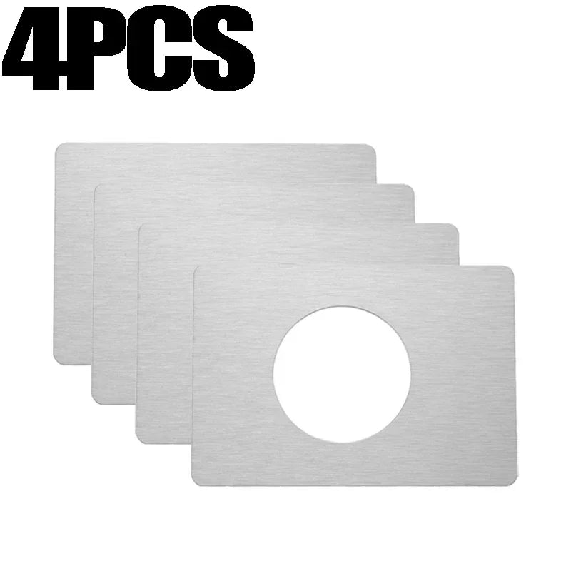 Door Lock Repair Board Cover Circular Stainless Steel Plates Garage Door Handle Plate Covers Patch Reinforcement Plates Brackets