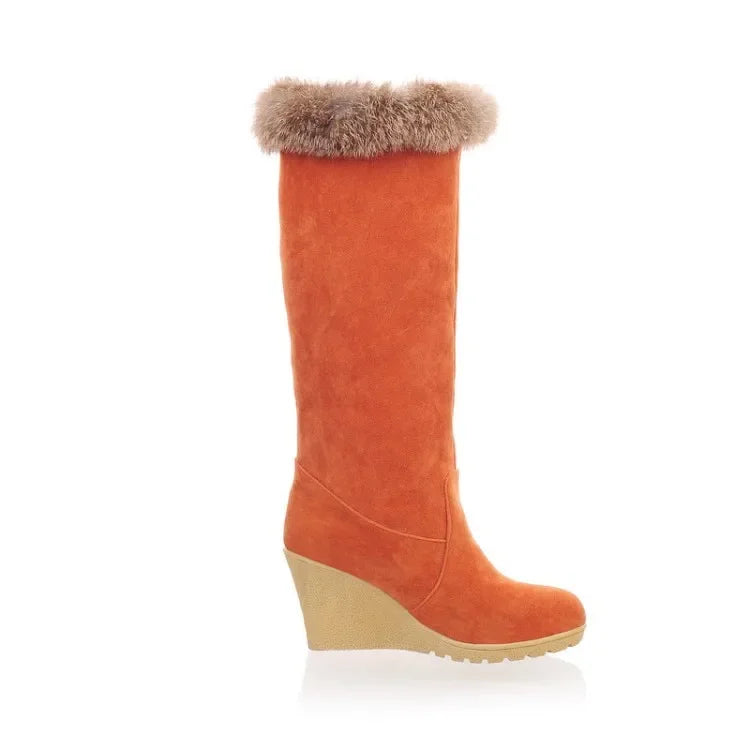 2024 New Wedge Long Women Boots Australia Women's Shoes Platform Plush Winter Footwear Ladies Booties Thigh High Heels High Sexy