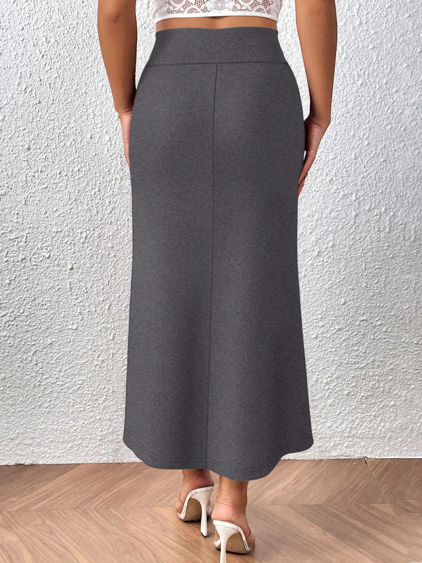 Versatile Midi Skirt High Waisted Flared Design Smooth Texture Suitable for Spring Gardens Summer Markets Autumn Walks