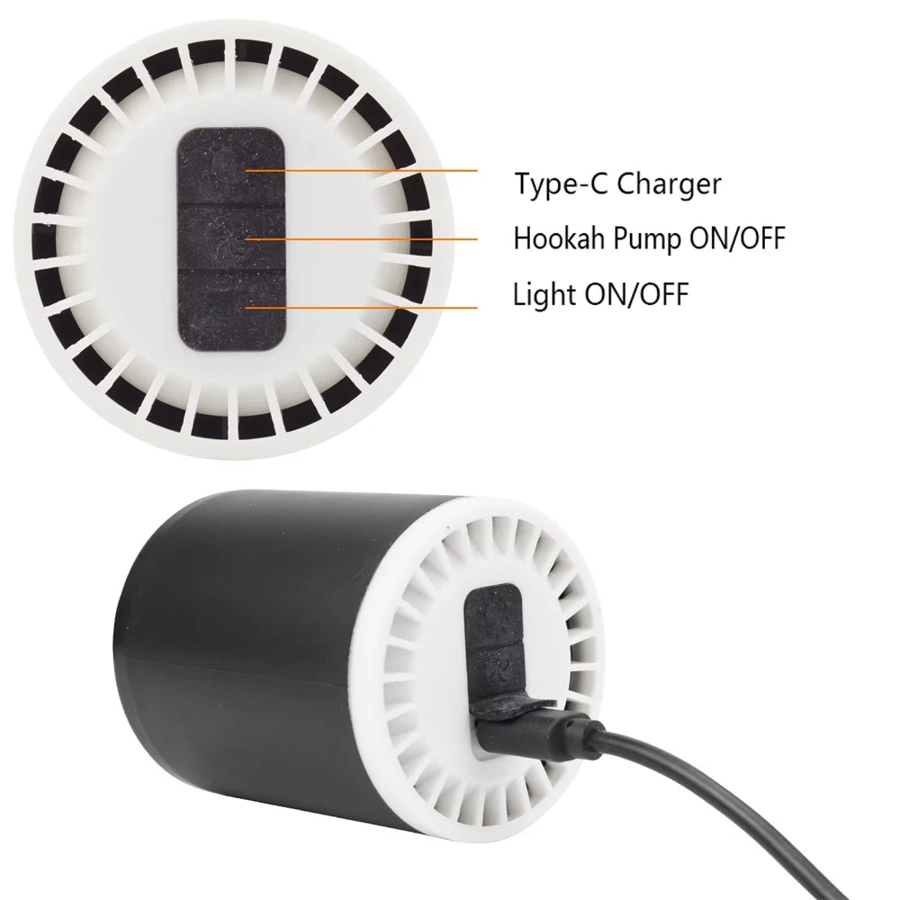 Hookah Pump Electronic Shisha Starter 1300 mAh Rechargeable Battery LED Light Portable Smoking Chicha Cachimba Accessories